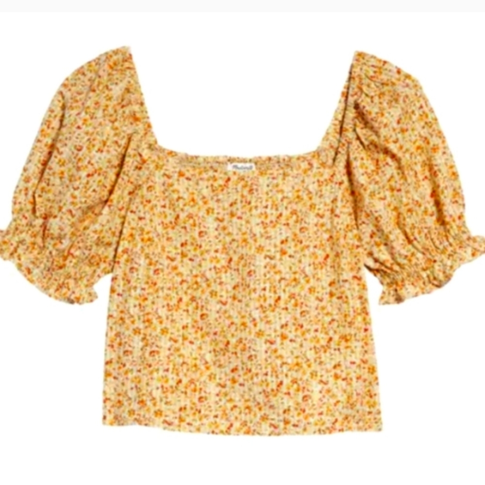New Madewell Puff Sleeve CropTop Size L